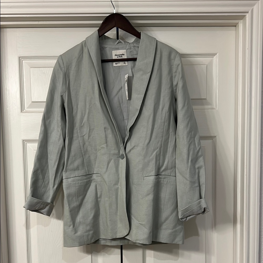 Light Green Abercrombie + Fitch Oversized Blazer, Medium